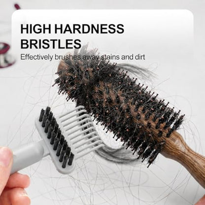 Hair Brush Comb Cleaning Tool Comb,2-in-1 Hair Brush Cleaner Tool, Portable Remover Rake for Removing Hair Dust, Home and Salon Use (Grey) - color: 1 Pack-Grey
