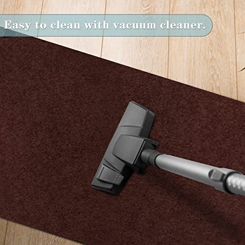 Runner Rug 2FT x 6FT, AYOHA 2'-82' Utility Carpet Runner for Entryway Hallway Aisles Balcony Garages, Area Rugs with Non-Slip Rubber Backing, Chocolate Brown (Available Custom Sizes)