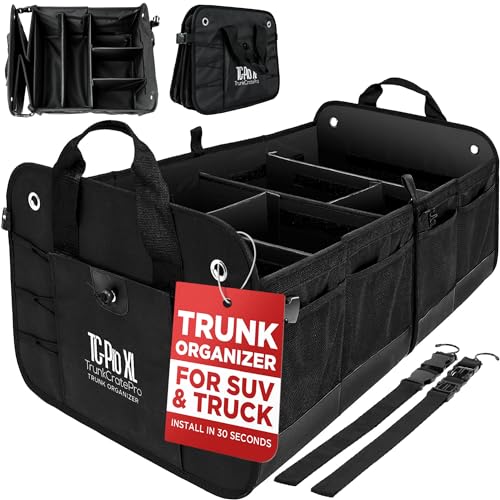 Car Trunk Organizer for SUV, Truck & Auto Cargo Storage, XL Black - color: Black, size: ExtraLarge