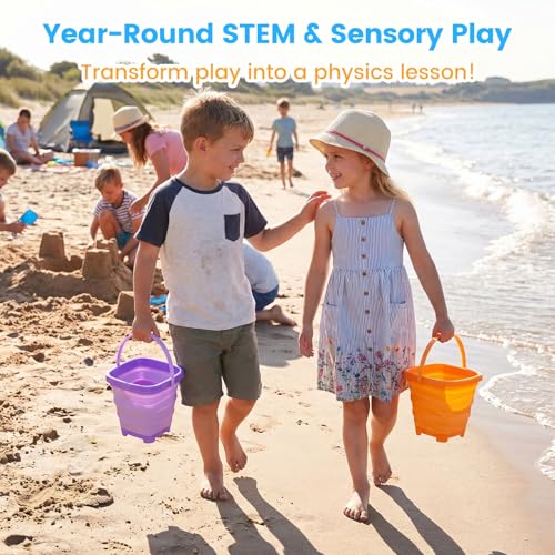 SHINDEL 3 Set Collapsible Beach Buckets, Multicolor - color: Mix 2