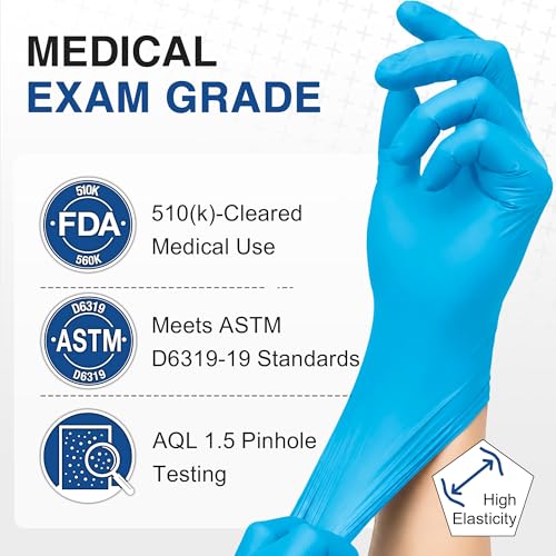Schneider Nitrile Gloves, Gloves Disposable Latex Free, Powder Free - color: Blue, size: Large
