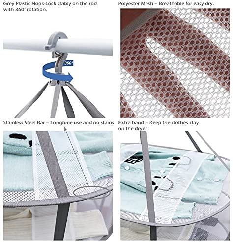 Looca 3-Tier Folded Mesh Clothes Hanging Dryer Sweater Drying Rack 30.3" L * 24.5" W*30.7" H - size: 30.3" L x 24.5" W x 30.7" H