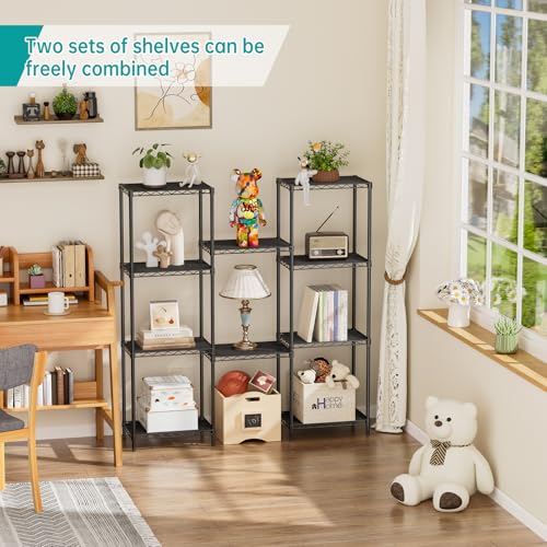 SINGAYE Metal Shelves Wire Shelving Storage Standing Adjustable Shelf Unit - color: Black, size: 5 Tier 10"Dx16"Wx55"H