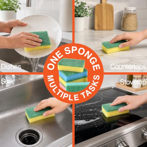 Macromax Dish Sponges 10 Pack, Non-Scratch Kitchen Sponge Set