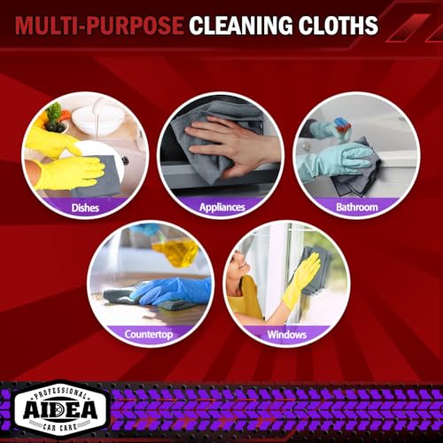 AIDEA Microfiber Cleaning Cloth Grey, 600PK, Microfiber Towels 12×12" - color: Grey, size: 600PK