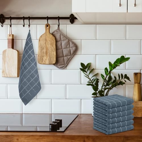 Nialnant 6 Pack Terry Kitchen Towels,Dish Cloths for Washing Dishes - color: Grey, size: 12 x 12 in - 6PCS