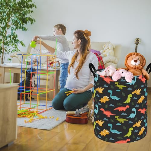 Boys Foldable Storage Basket 63L Kids Hamper with Waterproof Lining & Leather Handles Baby Organizer Bins for Boys' Bedroom, Laundry, Toys, and Gift - color: 25112803