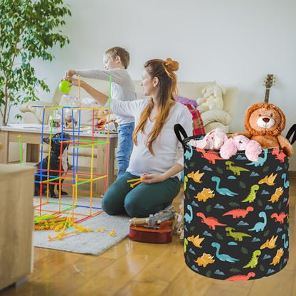 Boys Foldable Storage Basket 63L Kids Hamper with Waterproof Lining & Leather Handles Baby Organizer Bins for Boys' Bedroom, Laundry, Toys, and Gift - color: 25112803