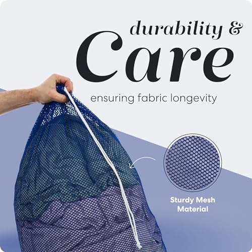 Handy Laundry Mesh Laundry Bags 2 Pack, XL 24x36 in, Heavy Duty Nylon - color: Blue