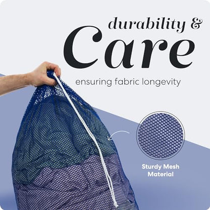 Handy Laundry Mesh Laundry Bags 2 Pack, XL 24x36 in, Heavy Duty Nylon - color: Blue