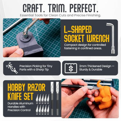 64 Pcs 3D Printer Tools Kit - 3D Printing Accessories with Nozzle Cleaning Needle Set - Scraper - Micro Cutter - Deburring Tool - Knife Set - Flat File and Brushes - Portable Storage Tool Bag Case - color: 64PCS