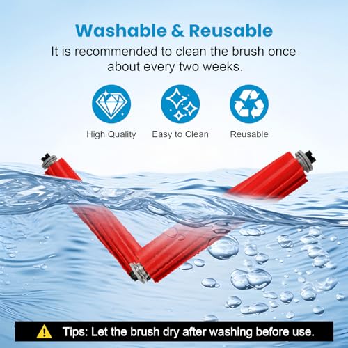 4P Replacement Brushes for Roborock S7/Q Revo/T7S/Q7 Series,QV35A,QV35S,Q5 - size: S7 Rubber Brush