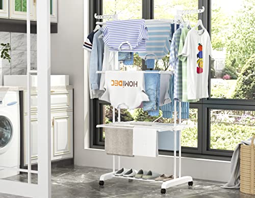 HOMIDEC Clothes Drying Rack, 4-Tier(67.7" H) Foldable Drying Rack Clothing - color: White