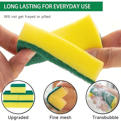 Sponges Kitchen 16 Count, Heavy Duty Scrub Sponges for Cleaning