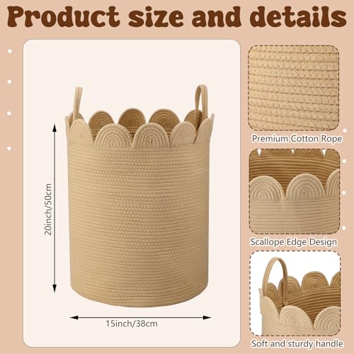LemonRoad Round Woven Basket Brown, 15" L X 15" W X 20" H - color: Brown, size: 15" L X 15" W X 20" H