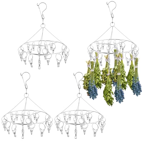 Round Herb Drying Rack for Drying Spices, Rustproof Dryer with 20 Hooks