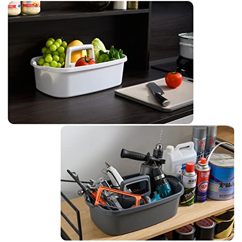 JiatuA Large Cleaning Supplies Caddy Portable Shower Caddy Basket Dark Gray - color: Dark Gray, size: Large