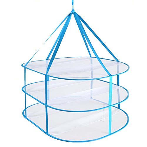Large Folding Laundry Drying Rack, Clothes Drying Rack, Portable Sweater Drying Rack, Mesh Hanging air Dryer, Lay fold Flat Dry Hanger for Indoor Outdoor, Delicates, Towel, Socks,Swimsuit