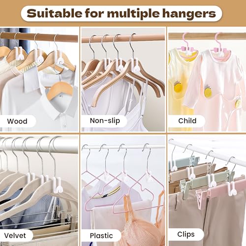 Mlici 60 Pc Space Saving Hanger Connector Hooks for Closet Organizer, White - color: White
