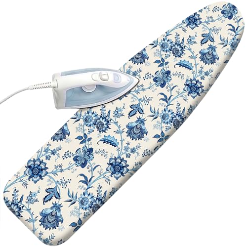 Padded Ironing Board Cover, 15 * 54 in Standard Size Ironing Board Covers, Easy Hook and Loop Fastener, Universal Fit for Standard Boards - color: Celadon-blue