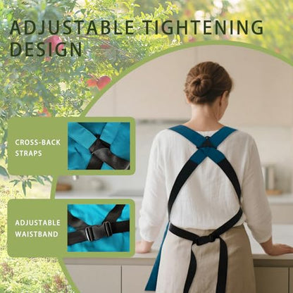 Gardening Apron with Pockets and Gloves, Waterproof Harvest Apron for Women