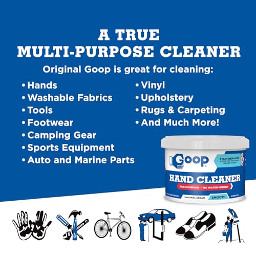 GOOP Original Multi-Purpose Waterless Hand Cleaner and Stain Remover - 14 oz Can (Pack of 2) - size: 14 Ounce (Pack of 2)