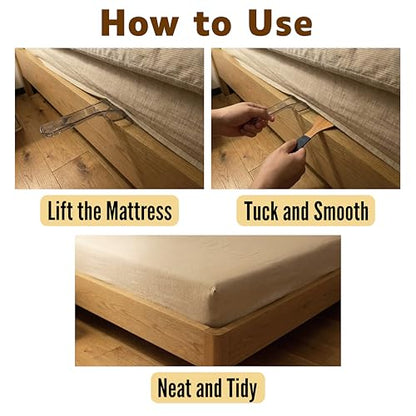 Mattress Lifter & Bed Maker Tool Set for Changing Sheets, Mattress Wedge Elevator to Lift and Hold, Bed Sheet Tucker Tool for Tucking Sheets & Bed Skirts, Built-in Dust Brush Included - Gray - color: Gray