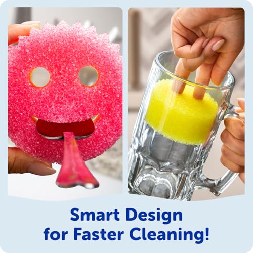 Scrub Mommy Kitchen Sponges - Dual-Sided Dish Sponges for Scrubbing - Non-Scratch Cleaning Sponges for Washing Dishes, Bathroom & Multi-Surface Cleaning - Online Exclusive (3 Count) - size: 3 Count (Pack of 1), style: Exclusive Scrub Mommy
