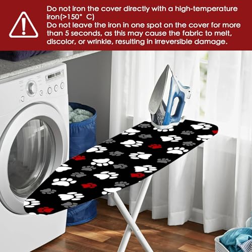Nuxovilar Pet Paw Prints Ironing Board Cover 15x54 Polyester - color: Yve00925