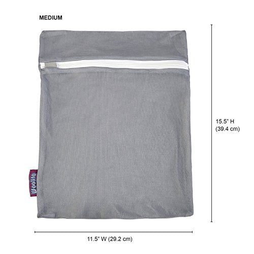 Laundry 360 Sanitized 4 Pack Ultimate Activewear Wash Bag Set White Grey Color | 80GSM Mesh | Large Size Athletic Laundry Protection