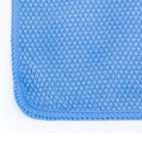 The Rag Company - Diamond Weave Glass & Window - Detailing Towels to Polish Mirrors & Chrome, Snakeskin Like Texture, Lint-Free, Streak-Free, 280gsm, 16in. x 16in, Blue (6-Pack) - color: Blue, size: 16in x16 in