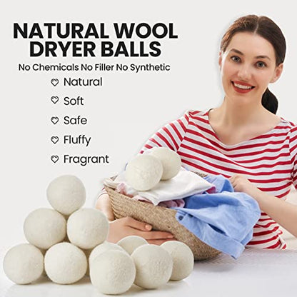 Roowest 46 Pcs Wool Dryer Balls Set with Muslin Bags for Laundry
