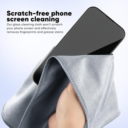 HOMEXCEL Glass Cleaning Cloths 6PK, Streak Free Towel for Windows, 14x16in - color: Grey, size: 14 x 16 Inch