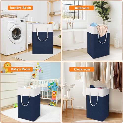 TasticTotes Laundry Basket 3-Pack, Laundry Hamper, 88L-Blue - color: Blue, size: 88L