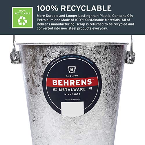 Behrens Hot-Dipped Galvanized Steel Utility Pail, 22-Quart - size: 22 quarts, style: Hot Dipped