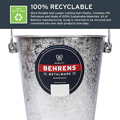 Behrens Hot-Dipped Galvanized Steel Utility Pail, 22-Quart - size: 22 quarts, style: Hot Dipped