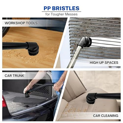 2PACK (35MM) Vacuum Brush Attachment Kit for Car Detailing, Furniture & More (PP & Horse Hair Bristles) - Fit Miele C1 C2 C3 & Shark Navigator Lift Away NV360 NV350 LA555