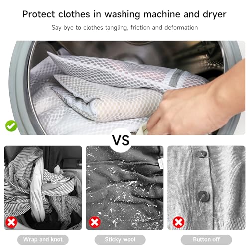 GOGOODA Mesh Laundry Bag for Delicates - size: 1 Large Bag, 1 Extra Large Bag