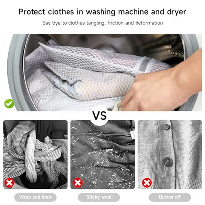 GOGOODA Mesh Laundry Bag for Delicates - size: 1 Large Bag, 1 Extra Large Bag