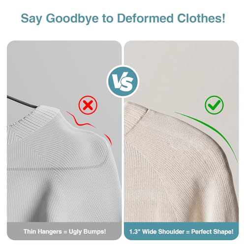 Plastic Clothes Hanger, Extra Thick Plastic Wide Shoulder Adult 360 Degrees Rotate Slip Resistant Standard Clothing Hanger Ideal for Everyday Use White 10 Pack - color: White 1.3inch Width