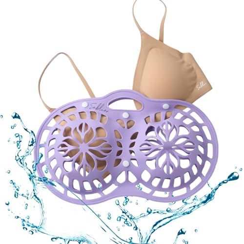 Sablier Bra Laundry Bag, Lingerie Bags for Washing Delicates, Button Slot Design, Durable & Resistant to Deformation, Silicone Bra Wash Bags for Sports Sexy Maternity Seamless Bras - color: Purple
