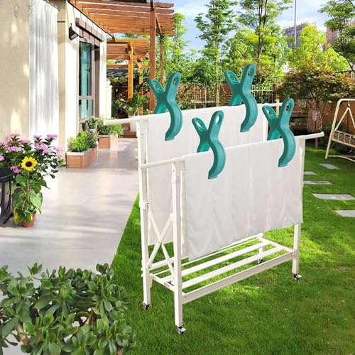 Plastic Clothes Pins Spring Clips Heavy Duty Laundry Clothespins Beach Towel Clips Clothes Pins Air-Drying Clothing Pin ，Set of 8 (Green) - color: Green