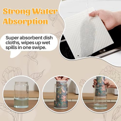 JOYMOOP 6 Pack Dishcloths for Kitchen, Reusable Absorbent Non-Scratch Cleaning Cloths, Washable Quick-Drying Rags for Cookware and Household, 6.7×7.9 Inch - color: Quiet Luxury [6 Pcs]