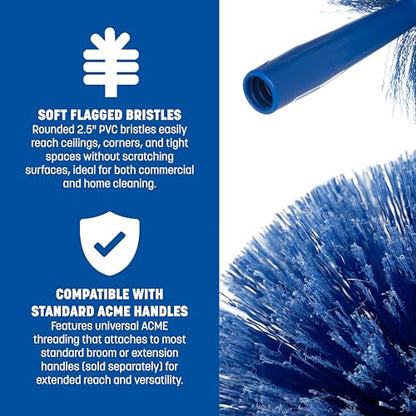 Sparta Round Duster Head, Soft Flagged Bristles, 9 Inch, Blue