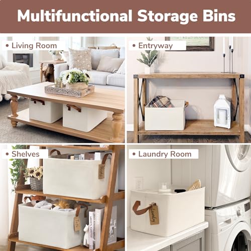 CHICVITA 30L Large Fabric Closet Baskets for Shelves, 4Pack, Beige - color: Beige 4-Pack, size: 16 ¾" L x 11" W x 9 ¾" H