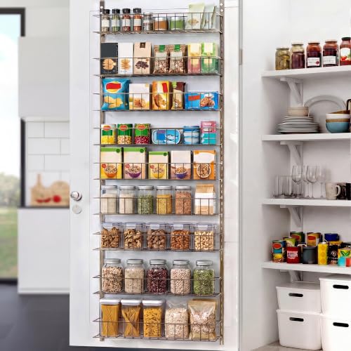 ElegantArray 9-Tier Pantry Door Organizer, Brown - color: Brown, size: 9-Tier