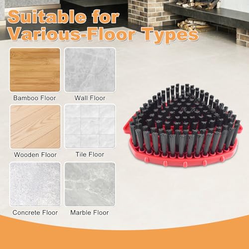 2 Pack Upgrade Scrub Brush for O Ceda Rinseclean 2 Tank,Hard Bristle Scrub Brush Attachment,Scrubber Mop Head for Bathroom Kitchen Wall Tile Floor Cleaning - color: Red