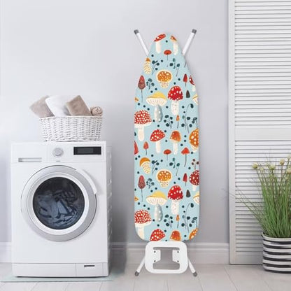 Cute Mushroom Ironing Board Cover Dust Covers Standard Ironing Board Full Size with Elastic Edge and Hook and Loop Fasteners Stain Resistant Cover for Ironing Board - color: Cute Mushroom