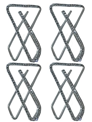 Sahishnu Online and Marketing Silver Saree Pins Small X Shaped Single Line Stone,Safety Pin, Brooch Safety Pins Set of 4