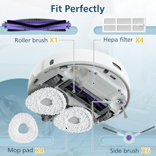 Replacement Parts Accessories Compatible with Narwal Freo Robot Vacuum ONLY